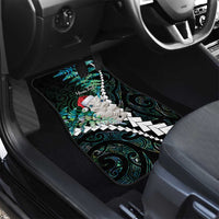 New Zealand Personalised Car Mats Meri Kirihimete Kowhaiwhai Mix Paua Shell - Emerald LT7 - Polynesian Pride
