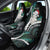 New Zealand Personalised Car Seat Cover Meri Kirihimete Kowhaiwhai Mix Paua Shell - Emerald