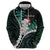 New Zealand Personalised Hoodie Meri Kirihimete Kowhaiwhai Mix Paua Shell - Emerald