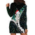 New Zealand Personalised Hoodie Dress Meri Kirihimete Kowhaiwhai Mix Paua Shell - Emerald