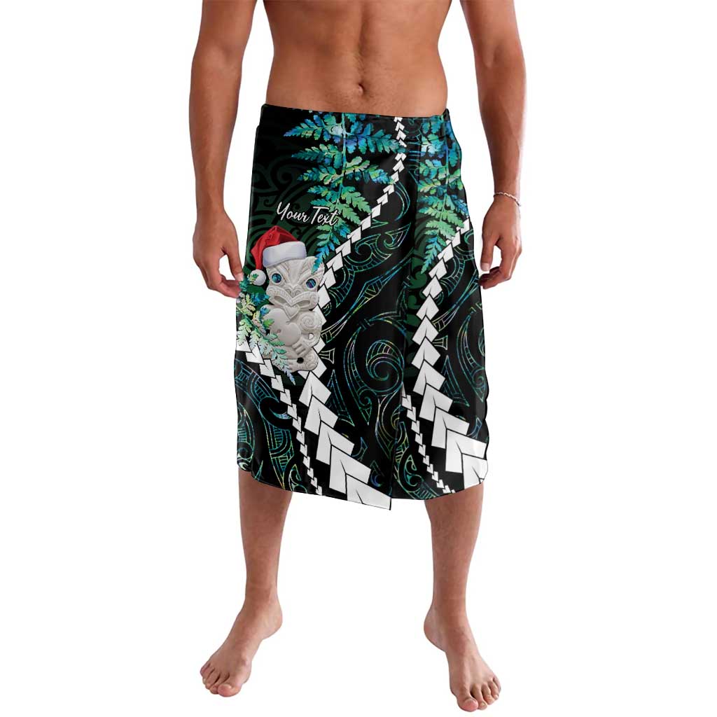 New Zealand Personalised Lavalava Meri Kirihimete Kowhaiwhai Mix Paua Shell - Emerald LT7 Green - Polynesian Pride