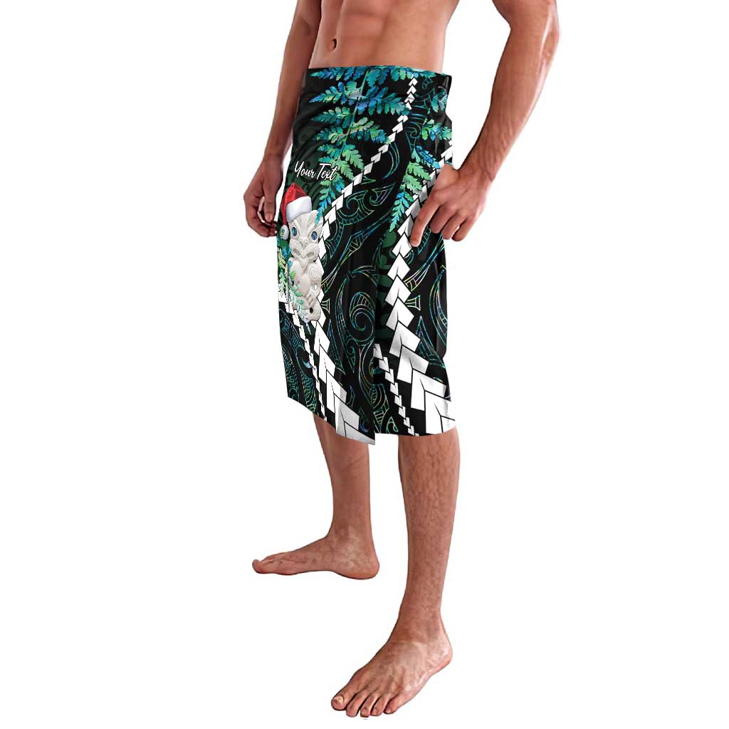 New Zealand Personalised Lavalava Meri Kirihimete Kowhaiwhai Mix Paua Shell - Emerald LT7 - Polynesian Pride