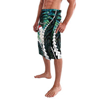 New Zealand Personalised Lavalava Meri Kirihimete Kowhaiwhai Mix Paua Shell - Emerald LT7 - Polynesian Pride