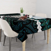 New Zealand Personalised Tablecloth Meri Kirihimete Kowhaiwhai Mix Paua Shell - Emerald LT7 - Polynesian Pride