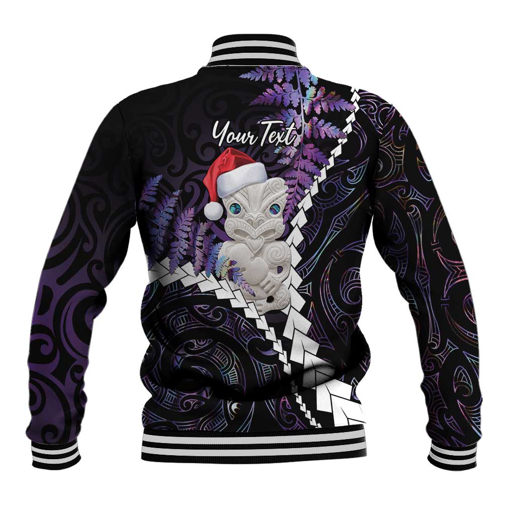 New Zealand Personalised Baseball Jacket Meri Kirihimete Kowhaiwhai Mix Paua Shell - Amethys LT7 - Polynesian Pride