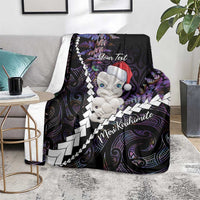 New Zealand Personalised Blanket Meri Kirihimete Kowhaiwhai Mix Paua Shell - Amethys LT7 - Polynesian Pride