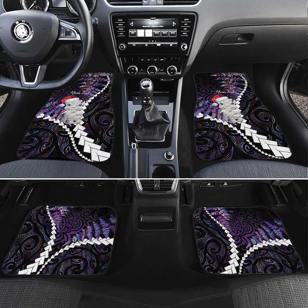 New Zealand Personalised Car Mats Meri Kirihimete Kowhaiwhai Mix Paua Shell - Amethys LT7 Set 4pcs Purple - Polynesian Pride