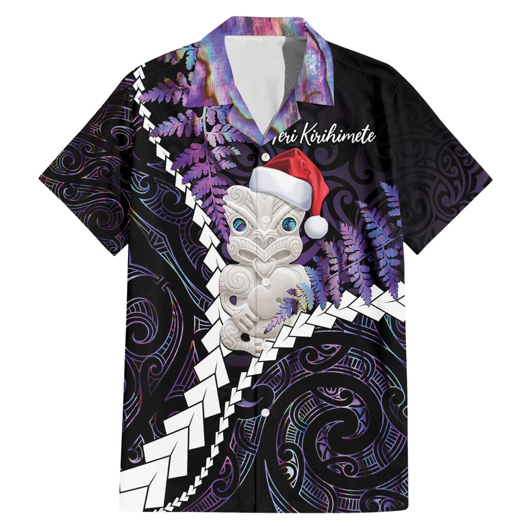 New Zealand Personalised Family Matching Mermaid Dress and Hawaiian Shirt Meri Kirihimete Kowhaiwhai Mix Paua Shell - Amethys