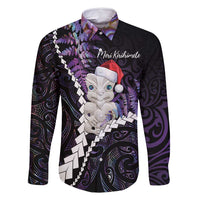 New Zealand Personalised Family Matching Mermaid Dress and Hawaiian Shirt Meri Kirihimete Kowhaiwhai Mix Paua Shell - Amethys