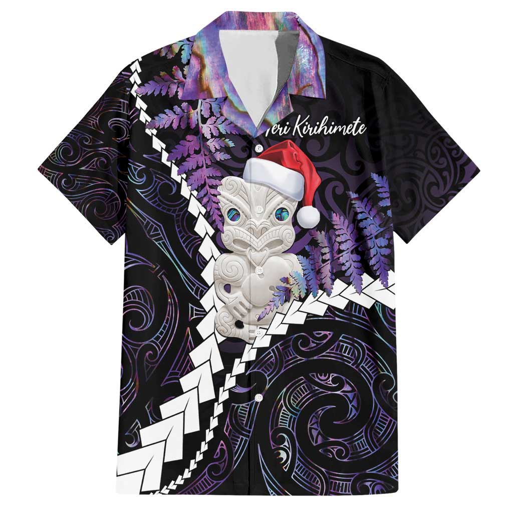 New Zealand Personalised Hawaiian Shirt Meri Kirihimete Kowhaiwhai Mix Paua Shell - Amethys LT7 Purple - Polynesian Pride