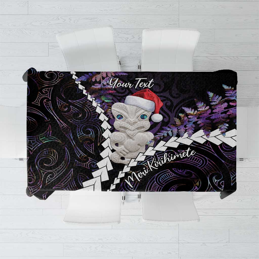 New Zealand Personalised Tablecloth Meri Kirihimete Kowhaiwhai Mix Paua Shell - Amethys LT7 Purple - Polynesian Pride