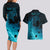 Polynesian Shark Couples Matching Long Sleeve Bodycon Dress and Hawaiian Shirt Under The Waves LT7 - Polynesian Pride