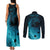 Polynesian Shark Couples Matching Tank Maxi Dress and Long Sleeve Button Shirt Under The Waves LT7 - Polynesian Pride