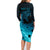 Polynesian Shark Family Matching Long Sleeve Bodycon Dress and Hawaiian Shirt Under The Waves LT7 - Polynesian Pride