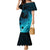 Polynesian Shark Family Matching Mermaid Dress and Hawaiian Shirt Under The Waves LT7 Mom's Dress Dark Blue - Polynesian Pride