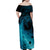 Polynesian Shark Family Matching Off Shoulder Maxi Dress and Hawaiian Shirt Under The Waves LT7 - Polynesian Pride