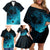 Polynesian Shark Family Matching Off Shoulder Short Dress and Hawaiian Shirt Under The Waves LT7 - Polynesian Pride