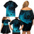 Polynesian Shark Family Matching Off Shoulder Short Dress and Hawaiian Shirt Under The Waves LT7 - Polynesian Pride