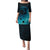 Polynesian Shark Family Matching Puletasi Dress and Hawaiian Shirt Under The Waves LT7 Mom's Dress Dark Blue - Polynesian Pride