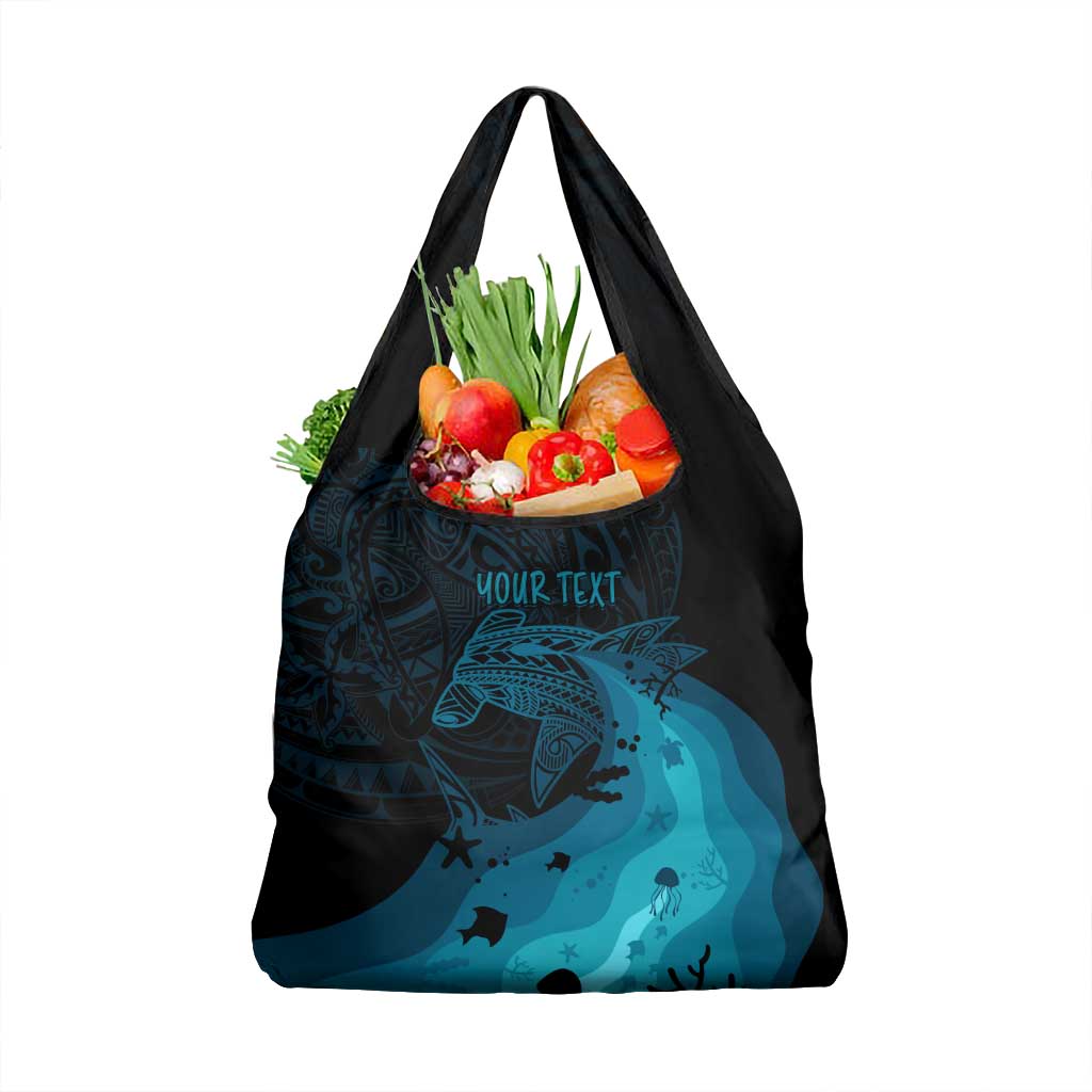 Polynesian Shark Grocery Bag Under The Waves