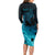 Polynesian Shark Long Sleeve Bodycon Dress Under The Waves LT7 - Polynesian Pride