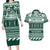 Hawaii Rainbow Warriors Christmas Couples Matching Long Sleeve Bodycon Dress and Hawaiian Shirt Kakau Motifs LT7 Green - Polynesian Pride