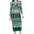 Hawaii Rainbow Warriors Christmas Family Matching Long Sleeve Bodycon Dress and Hawaiian Shirt Kakau Motifs LT7 Mom's Dress Green - Polynesian Pride