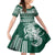 Hawaii Rainbow Warriors Christmas Family Matching Off Shoulder Short Dress and Hawaiian Shirt Kakau Motifs LT7 Daughter's Dress Green - Polynesian Pride