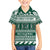 Hawaii Rainbow Warriors Christmas Family Matching Off Shoulder Short Dress and Hawaiian Shirt Kakau Motifs LT7 Son's Shirt Green - Polynesian Pride