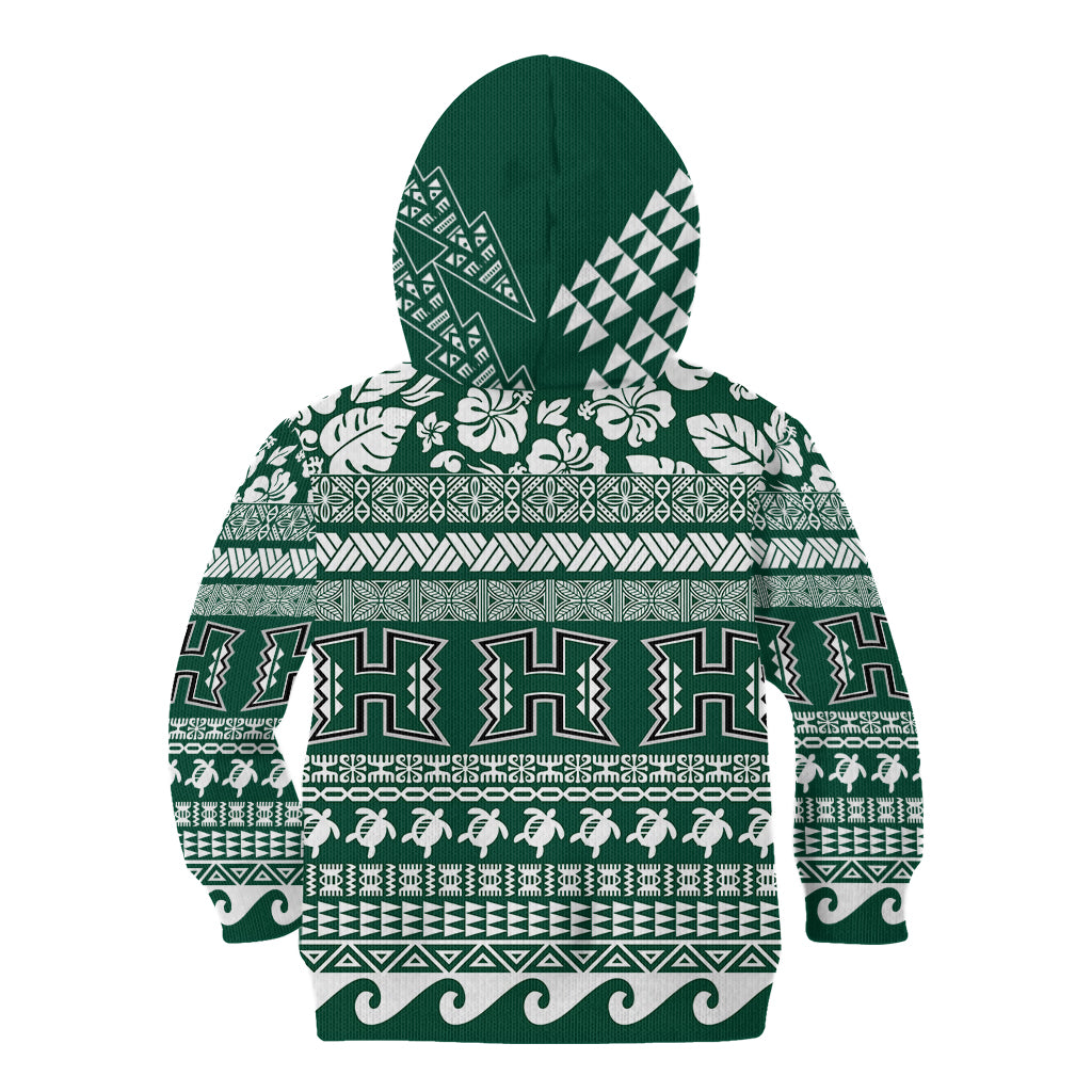 Hawaii Rainbow Warriors Christmas Kid Hoodie Kakau Motifs LT7 - Polynesian Pride