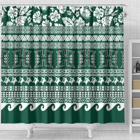 Hawaii Rainbow Warriors Christmas Shower Curtain Kakau Motifs LT7 - Polynesian Pride