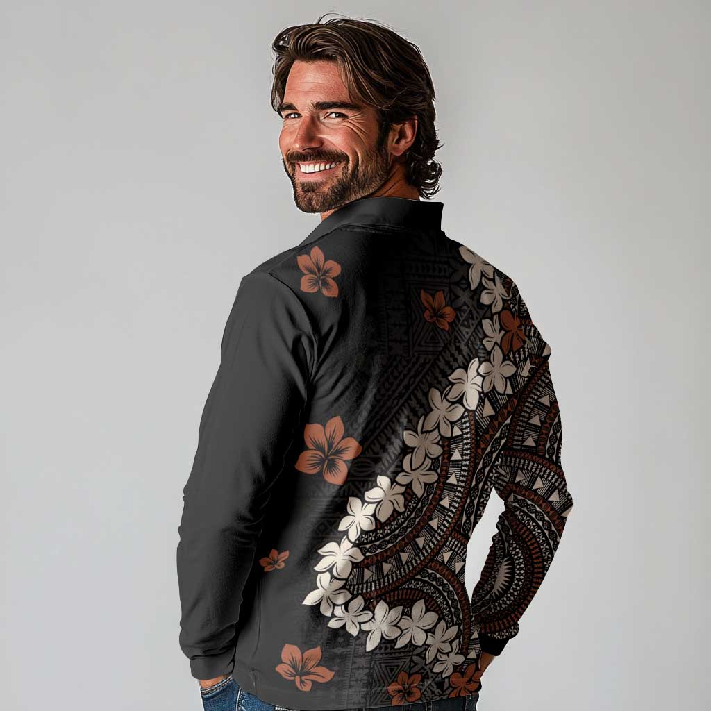 Bula Fiji Women's Day Long Sleeve Polo Shirt Classic Masi Tapa