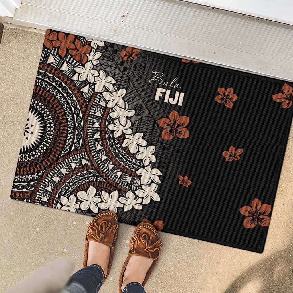 Bula Fiji Women's Day Rubber Doormat Classic Masi Tapa