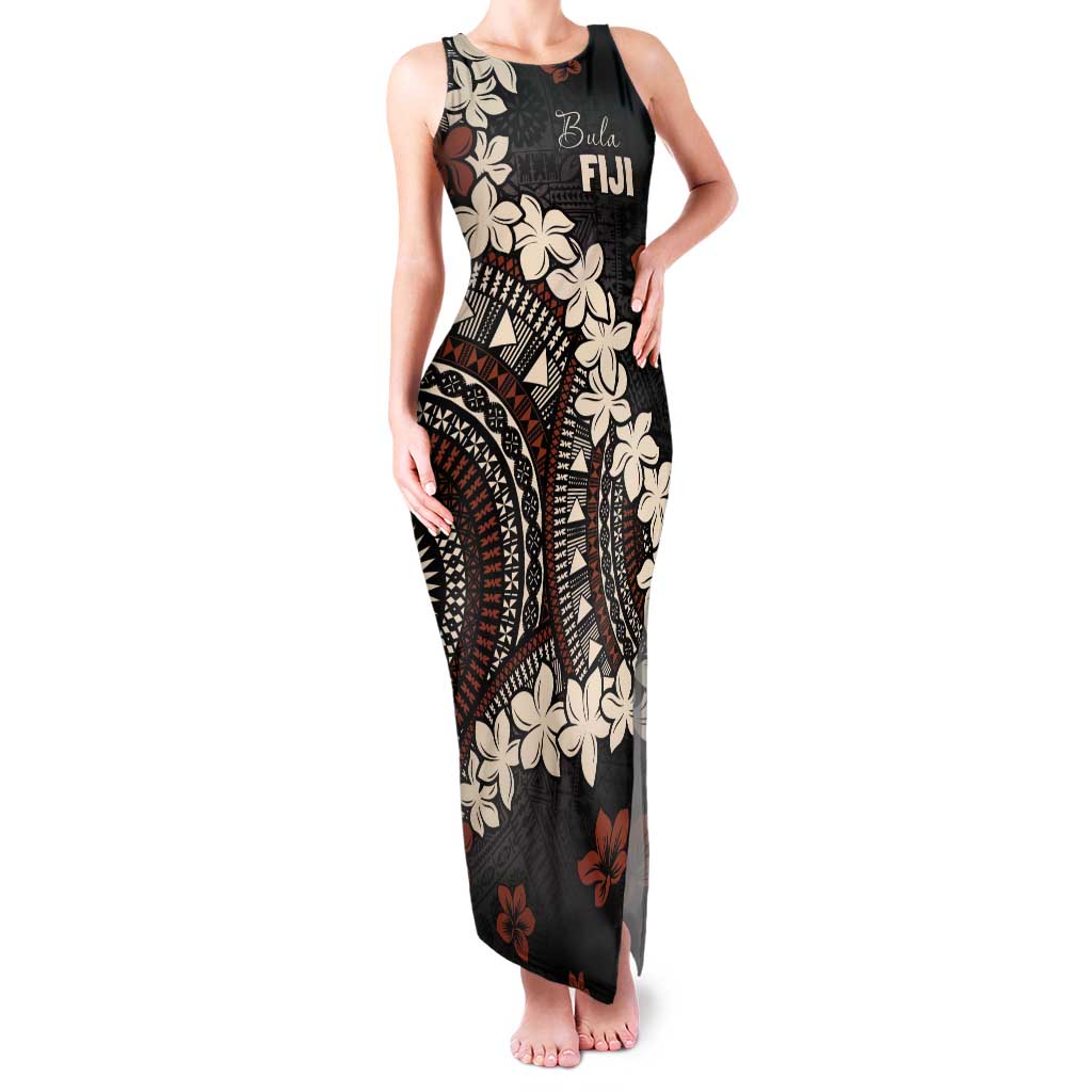 Bula Fiji Women's Day Tank Maxi Dress Classic Masi Tapa