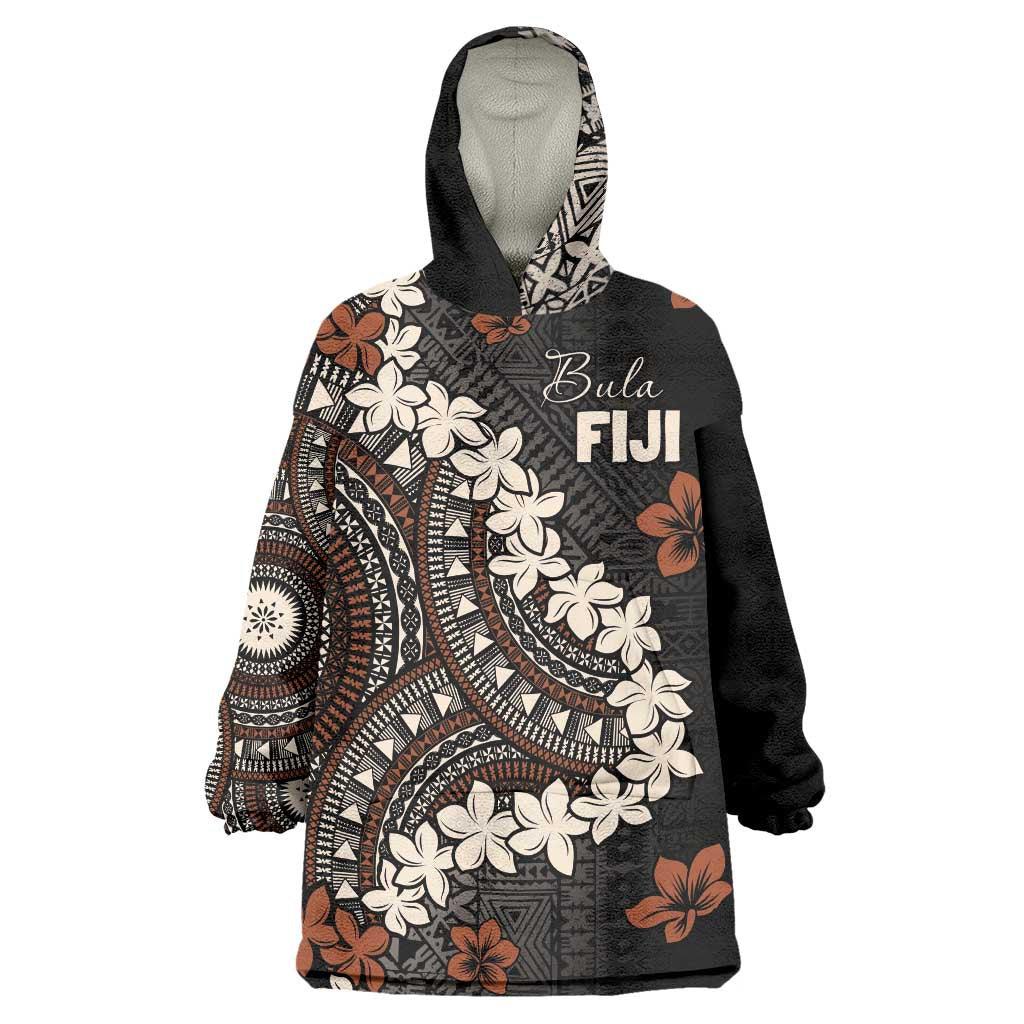Bula Fiji Women's Day Wearable Blanket Hoodie Classic Masi Tapa