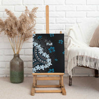 Bula Fiji Women's Day Canvas Wall Art Indigo Masi Tapa
