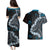 Bula Fiji Women's Day Couples Matching Puletasi and Hawaiian Shirt Indigo Masi Tapa
