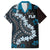 Bula Fiji Women's Day Family Matching Long Sleeve Bodycon Dress and Hawaiian Shirt Indigo Masi Tapa