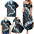 Bula Fiji Women's Day Family Matching Summer Maxi Dress and Hawaiian Shirt Indigo Masi Tapa