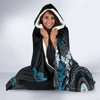 Bula Fiji Women's Day Hooded Blanket Indigo Masi Tapa