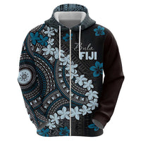 Bula Fiji Women's Day Hoodie Indigo Masi Tapa
