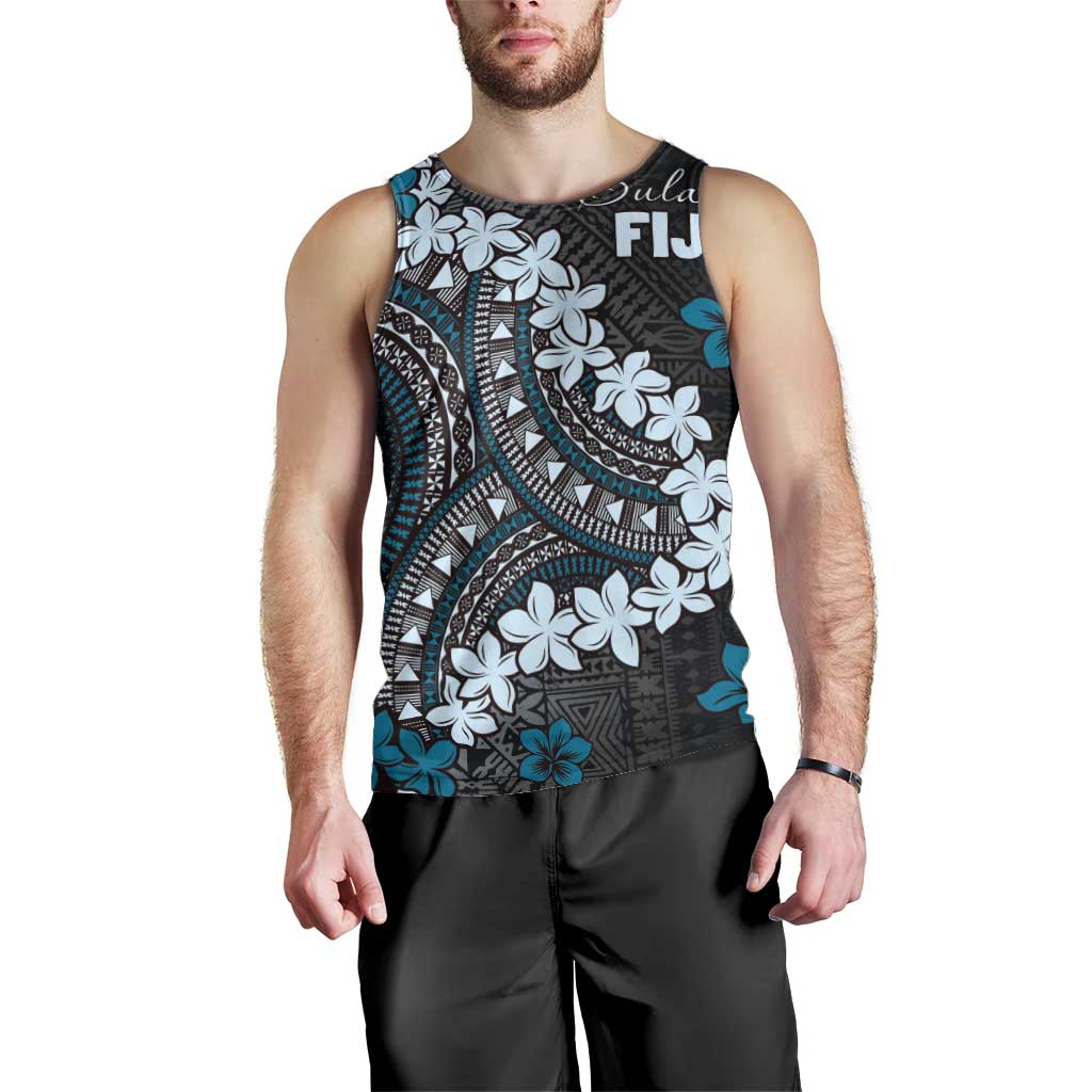 Bula Fiji Women's Day Men Tank Top Indigo Masi Tapa