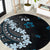 Bula Fiji Women's Day Round Carpet Indigo Masi Tapa