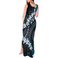 Bula Fiji Women's Day Tank Maxi Dress Indigo Masi Tapa