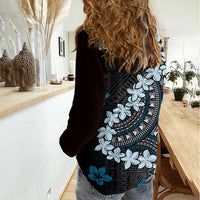 Bula Fiji Women's Day Women Casual Shirt Indigo Masi Tapa