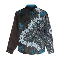 Bula Fiji Women's Day Women Casual Shirt Indigo Masi Tapa