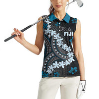 Bula Fiji Women's Day Women Sleeveless Polo Shirt Indigo Masi Tapa