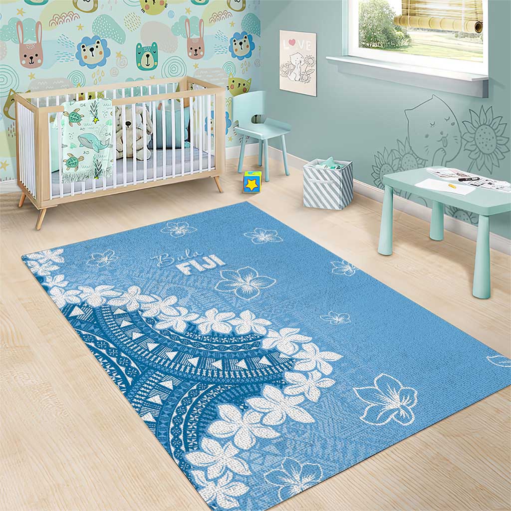 Bula Fiji Women's Day Area Rug Turquoise Masi Tapa LT7