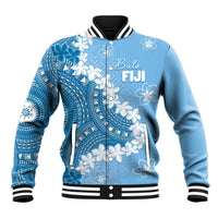 Bula Fiji Women's Day Baseball Jacket Turquoise Masi Tapa