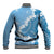 Bula Fiji Women's Day Baseball Jacket Turquoise Masi Tapa